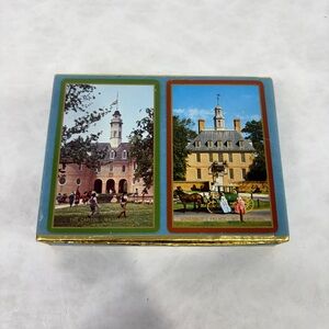 Congress Cards Vintage Williamsburg Souvenir 2 Decks of Cards Blue & Gold Sealed